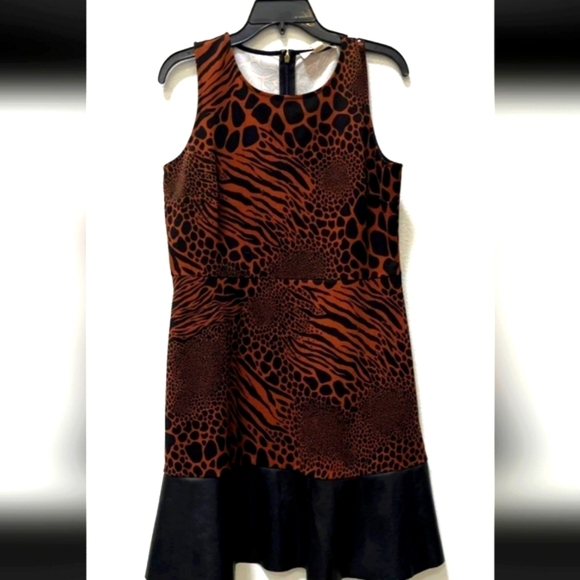Michael Kors Animal Print A-Line Dress NWT Large - Picture 1 of 4